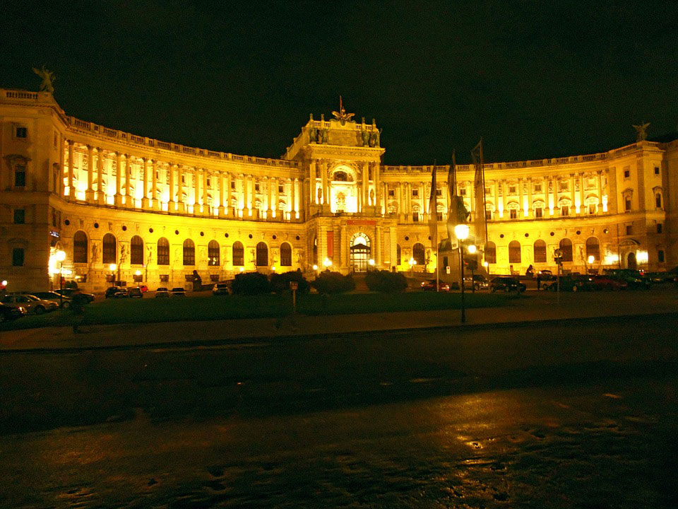 Hofburg Palace at night