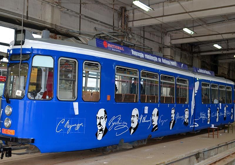 Painted tram