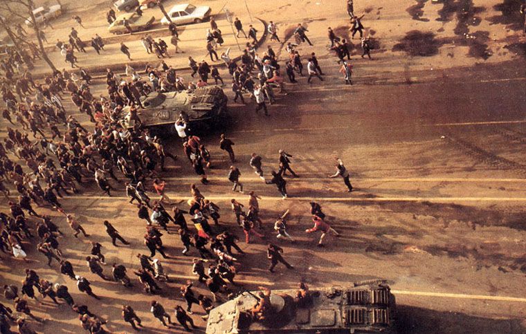 Demonstrators of the Romanian Revolution