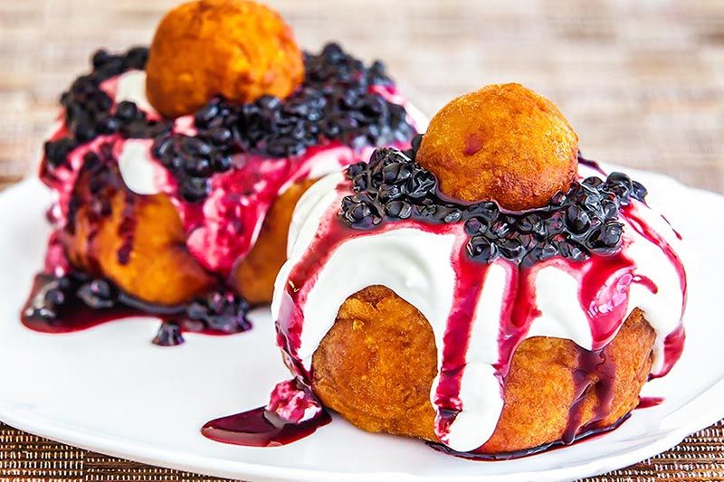 Papanasi with sour cream and jam
