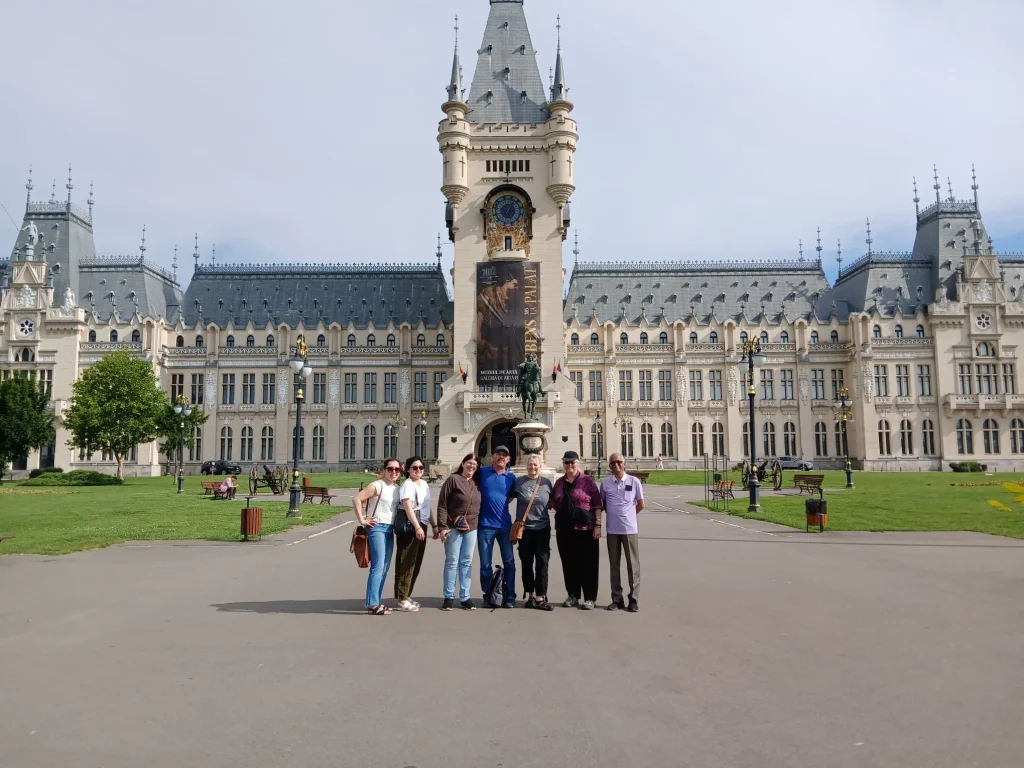 rolandia tourists at the palace of culture iasi